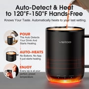 Vsitoo S3 Plus 14oz Self-Heating Coffee Mug, Smart Temperature Control Mug with Rechargeable Base, Black