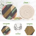 thumbnail image 4 of Yayeee 6 PCS Drink Coasters with Holder Set Woven Absorbent Round Tabletop Hot Pad, Green Geometric, 4 of 7