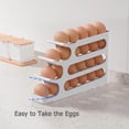 thumbnail image 6 of Egg Holder for Fridge, Auto Rolling Egg Roller/Dispenser/Organizer/Storage/Container for Refrigerator, Countertop, Kitchen, Space-saving Egg Tray for 18 Eggs, 3 Tiers, 1 Pack, 6 of 10