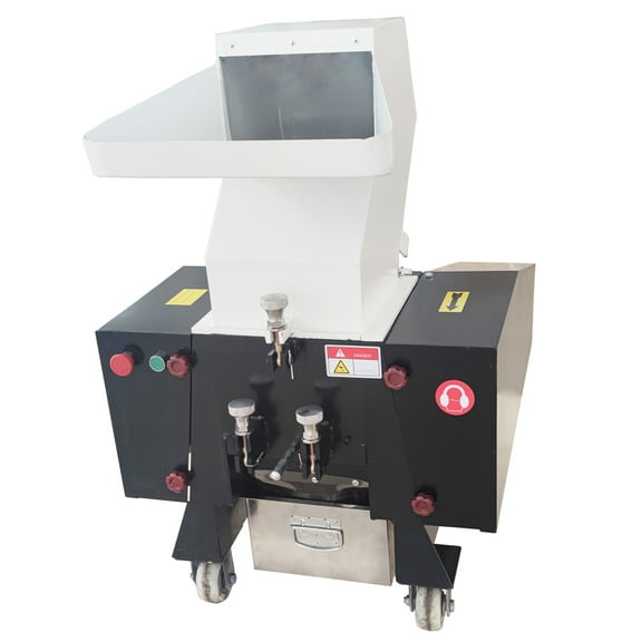 EQCOTWEA Plastic Shredder Rubber Chipper Granulator Bottle Crusher Disintegrator Pulverizer Recycling Machine White 400 Type 220V 7.5KW