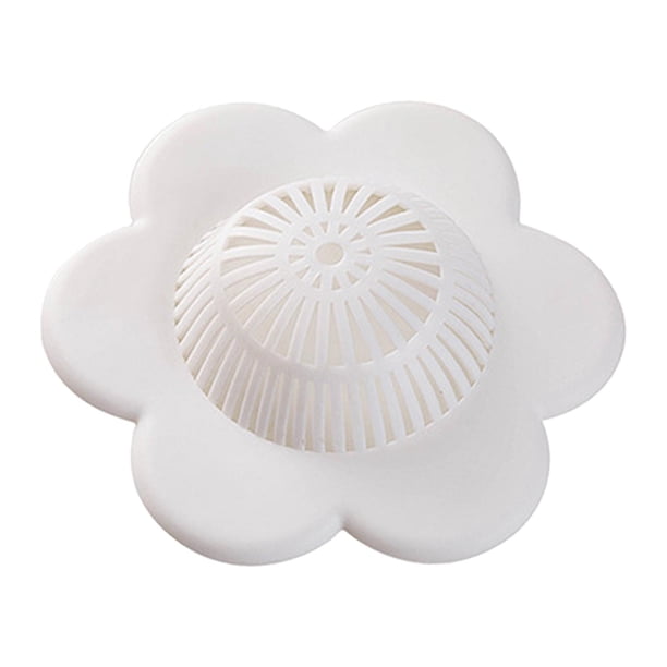 Tapones de pelo eficaces Ducha, Protectores de desagüe Filtro, Colador de fregadero Floral Blanco