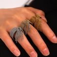 thumbnail image 2 of PAMTIER Womens Stainless Steel Elegant Personalized Adjustable Ring Bohemian Fringed Statement Open Rings Gold, 2 of 5