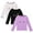 3Pcs(Black+White+Purple), variant on 2-8T Kids Baby Girls' Long Sleeve Basic Half Turtleneck T-Shirt Cat Printed Tops