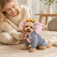 thumbnail image 4 of Dog Hoodie Warm Autumn Winter Pet Sweatshirt ,Gray Mouse Hoodie,XS, 4 of 5