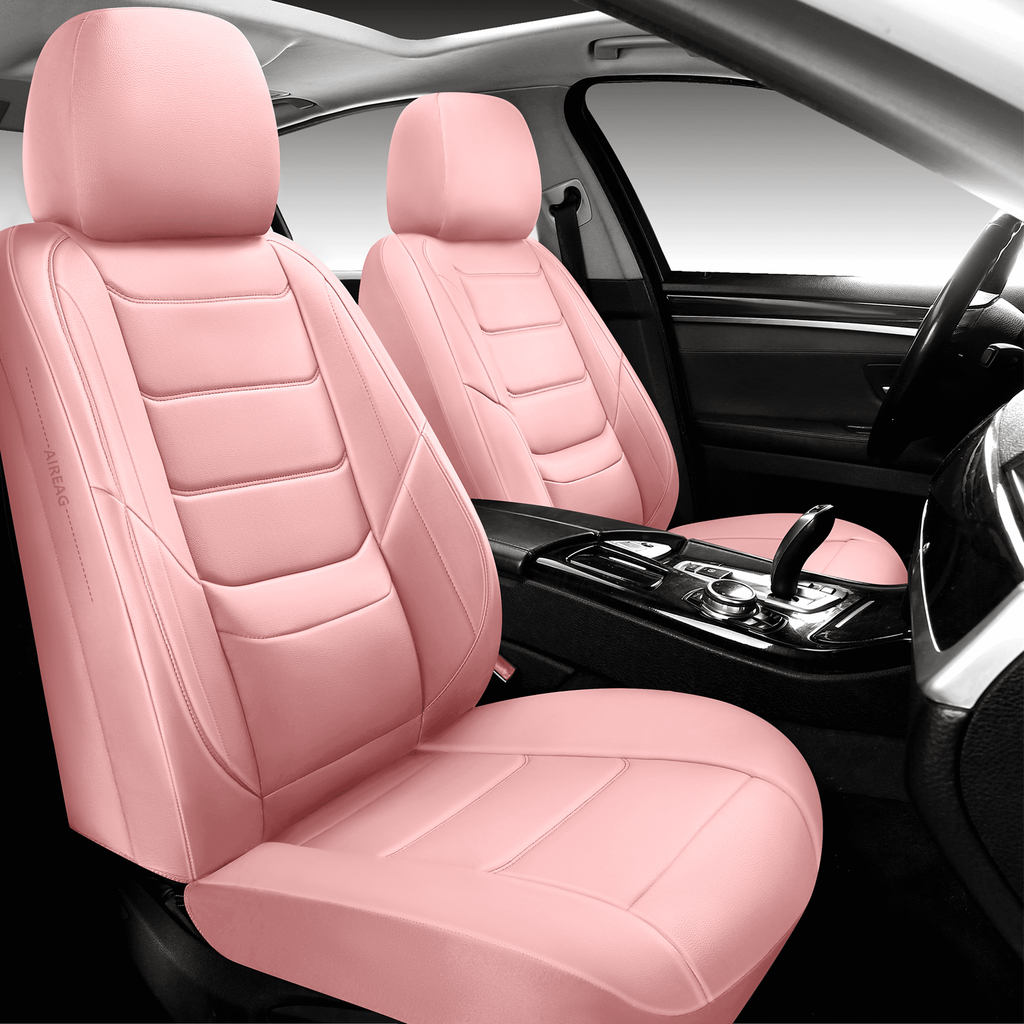 NS YOLO Universal Car Seat Cover Breathable PU Leather 5 Seats Full Set Waterproof Cushion Fit Most Honda Toyota Chevy Ford Nissan Vehicle Truck SUV