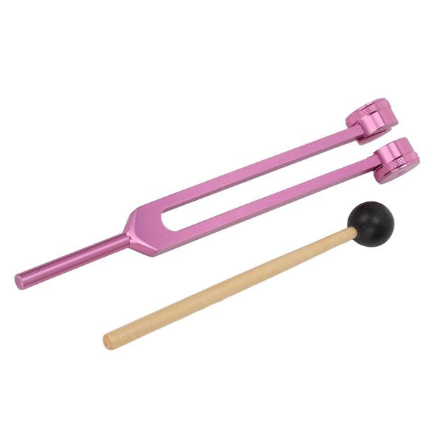 Diapasón de 128 HZ, proceso de pintura, juego de diapasón de aleación de aluminio con llave hexagonal, martillo pequeño, color rosa