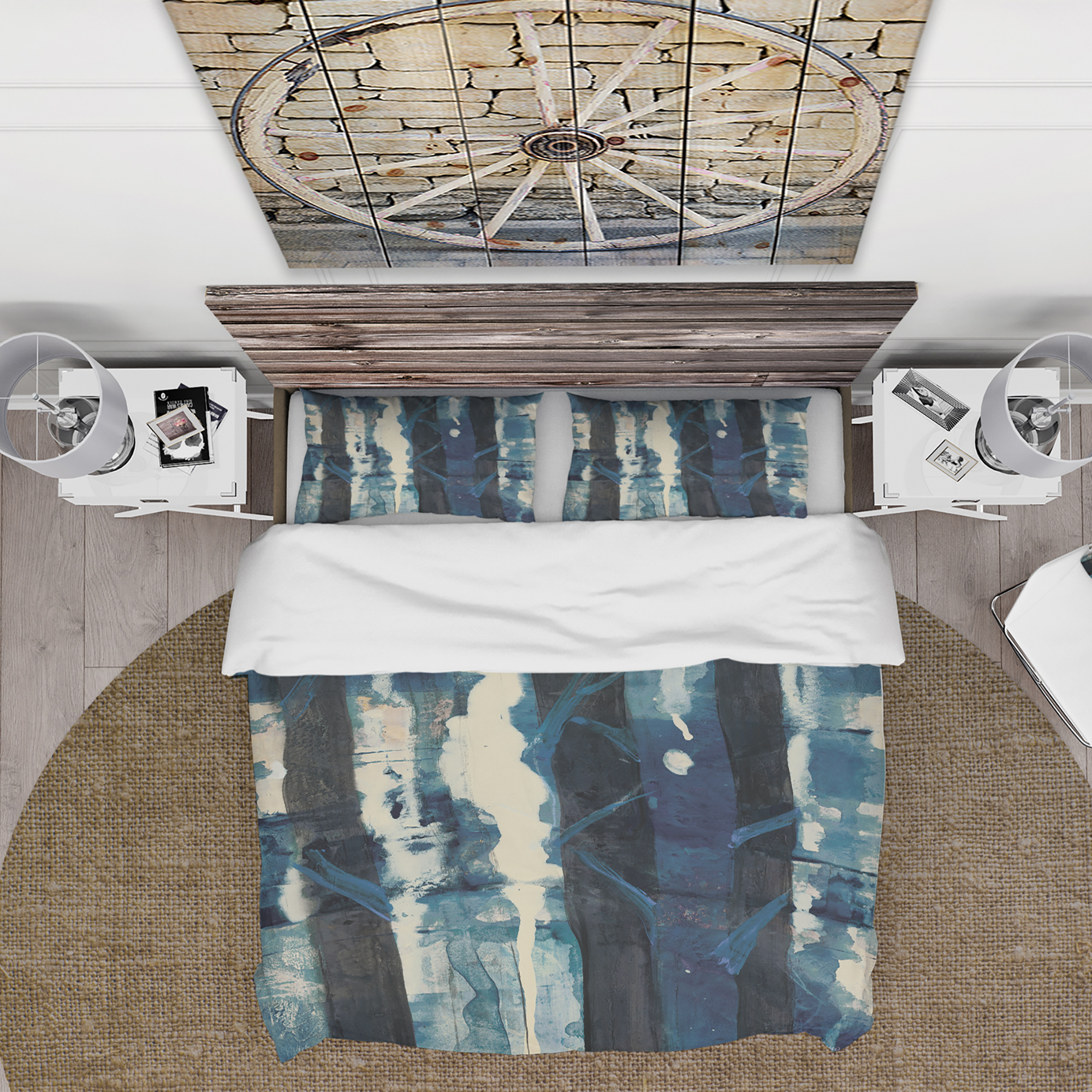 Designart 'Deep Woods II Indigo' Cottage Duvet Cover Set