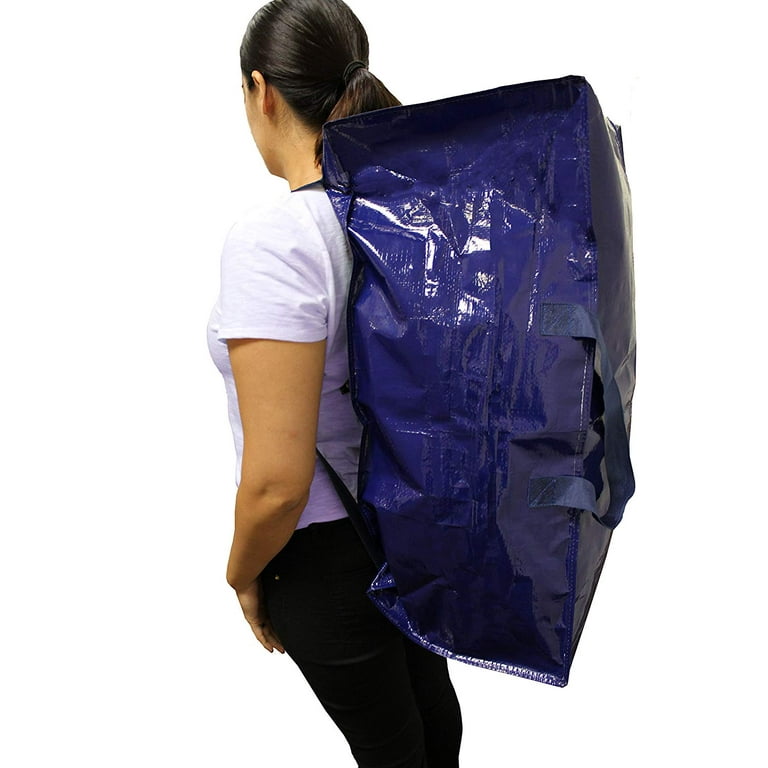 Heavy Duty Extra Large Storage Bag Moving Tote Zipper Backpack Boxes (4 Pack)