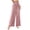 Pink, variant on Women Linen Palazzo Pants Summer Boho Wide Leg High Waist Casual Lounge Pant Travel Vacation Outfits Denim Blue M