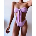 thumbnail image 2 of QLEICOM Womens Swimsuits Tummy Control Plus Size Swimsuit Coverup Solid Lace Bikini Set Push Up Swimsuit Beachwear Padded Swimwear Purple L, 2 of 7