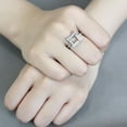 thumbnail image 2 of Womens Silver Rings No Plating 316L Stainless Steel Ring with AAA Grade CZ in Clear DA341, 2 of 6