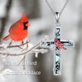 thumbnail image 6 of Sunflower Cross Necklace Sterling Silver Red Cardinal Cross Pendant Abalone Shell Jewelry Religious Christian Baptism Gifts for Her Women, 6 of 6