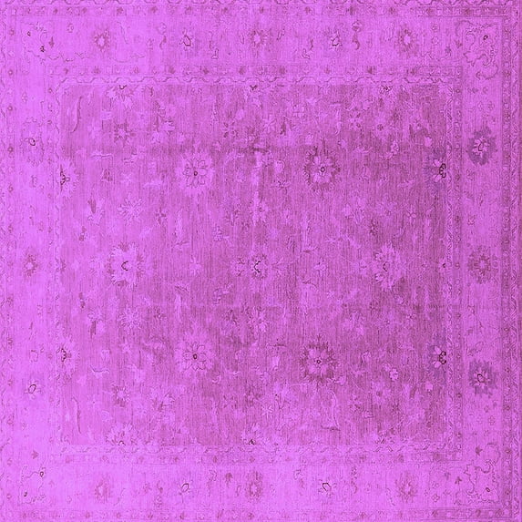 Ahgly Company Indoor Square Oriental Purple Industrial Area Rugs, 3' Square