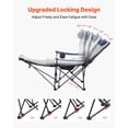 thumbnail image 4 of Zaverox Reclining Camping Chair, 4 Adjustable Positions, Portable Folding Lounger for Adults, Mesh Beach Chair with Footrest & Plush Cushion, Supports 220 lbs, Heavy Duty Camp Chairs for Patio, Blue, 4 of 6