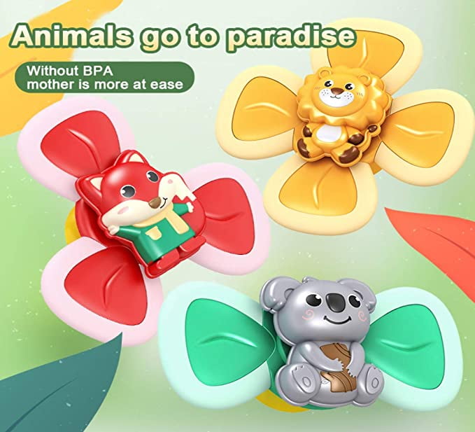 Baby Toys & Gifts Ashudan Suction Cup Spinning Top Toy Baby Bath Toys,Safe Interesting Table Sucker Gameplay Early Learner Animal Toys Pack of 3 Baby Toys & Gifts Ashudan Suction Cup Spinning Top Toy Baby Bath Toys,Safe Interesting Table Sucker Gameplay Early Learner Animal Toys Pack of 3