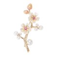 thumbnail image 2 of Xinyolin Elegant Plum Blossom Shape Brooch Shining Rhinestones Faux Pearls Decor Pin Dress Suit Lapel Badge Coat Accessories, 2 of 7