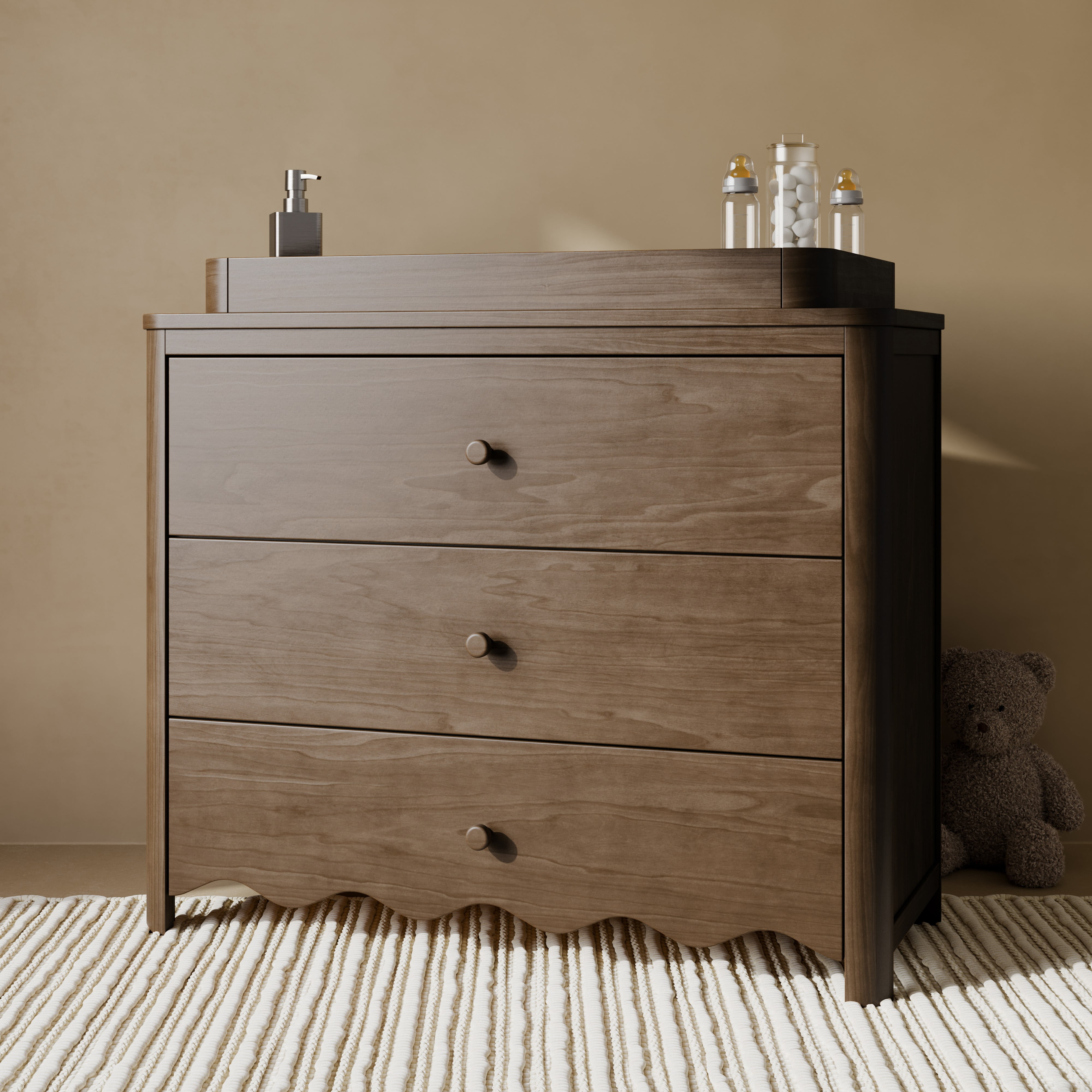 Art of Nursery by Storkcraft Casablanca 3 Drawer Chest with Removable Changing Topper, Hazelnut