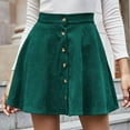thumbnail image 3 of Vedolay Midi Skirt Women's Basic Soft Stretch Mid Midi Knee Length Flare Flowy Skirts,Green XL, 3 of 4