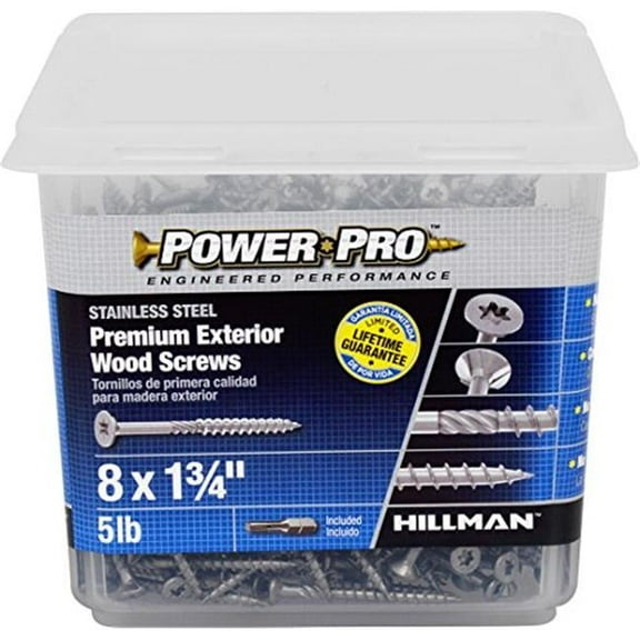 Hillman Group Power Pro Outdoor Wood Screw 5 lbs - 8 x 1.75 in.