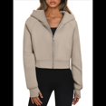 thumbnail image 1 of Sudaderas con Capucha y Cremallera para Mujer, Chaquetas, Sudaderas , Conjuntos de para Otoño, Camisetas Casuales y Cómodas Estilo Y2k, Ropa de Invierno. Caqui L, 1 of 9