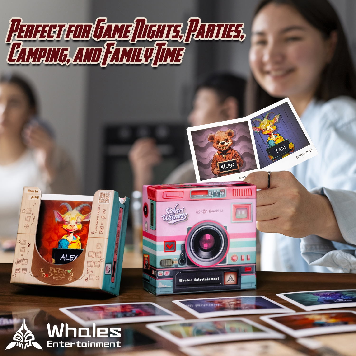 Whales Entertainment Safari Witness Memory Matching Board Game for 2-7 Players Ages 12+