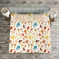thumbnail image 3 of Ambesonne Mushroom Quilted Bedspread Set 3 Pcs, Toadstool Cartoon Style, King Size, Multicolor, 3 of 3