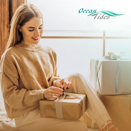 Ocean Tides Kraft Tissue Paper, 100 Pack for Gift Bags & Packaging