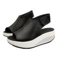 thumbnail image 2 of HEVIRGO Femmes Été Mode Faux Cuir Peep Toe Wedge Sandales Plate-Forme Chaussures de Balançoire, 2 of 10