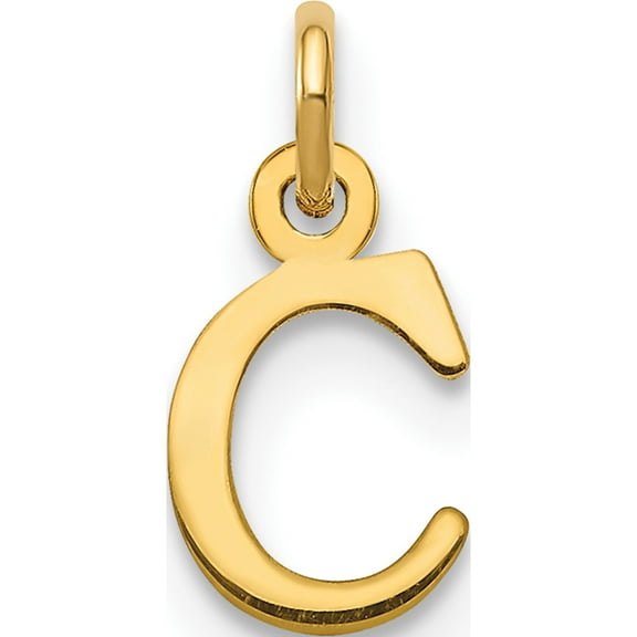 14K Yellow Gold 14Ky Cutout Letter C Initial Pendant (Width 5.73) (Length 9.81) - Jbsp