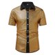 thumbnail image 1 of Manga Larga de Verano Tops Botón Glitter Flip Collar Manga Corta Superior de Poliéster, Camisa de Moda de Ocio de Club Nocturno para Hombres Fiesta Y Club, 1 of 7