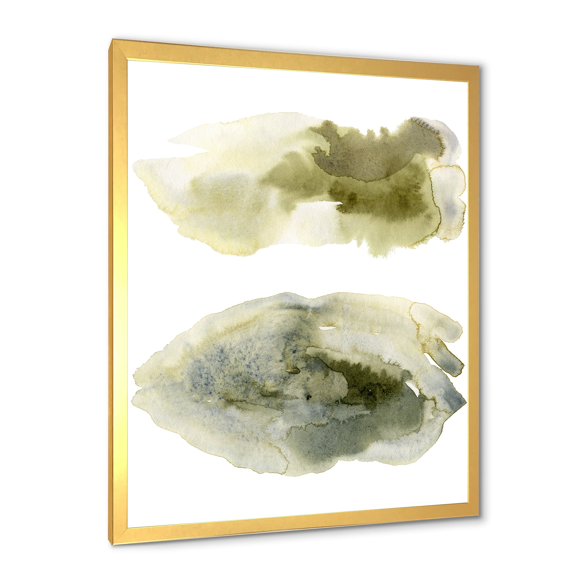 Designart 'Abstract Clouds In Dark Green I' Modern Framed Art Print