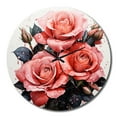 thumbnail image 4 of Designart "Pink beautyful Rose Pointillism II" Floral Oversized Wall Clock, 4 of 5