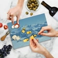 thumbnail image 5 of Mountain Cutting Board, Snowy Summit of Alps over the Clouds Scenery at Winter Wilderness in the Nature, Decorative Tempered Glass Cutting and Serving Board, Small Size, White Blue, by Ambesonne, 5 of 5