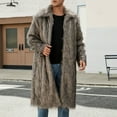 thumbnail image 4 of Miluxas Faux Fur Coats for Men Warm Winter Long Cardigan Jackets Long Sleeve Fleece Jacket Parka Outerwear Brown, 4 of 8