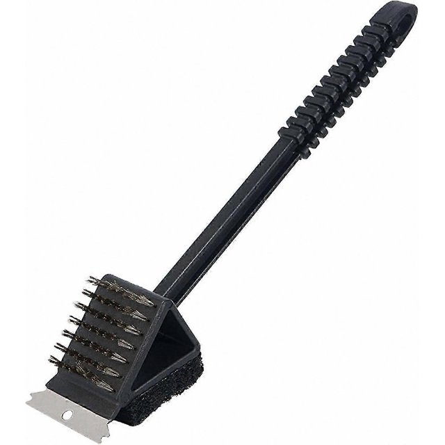 3-in-1 BBQ Grill Cleaning Tool with Stainless Bristles (36x7.5cm)