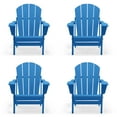 thumbnail image 2 of Folding Adirondack Lawn Chairs Set of 4 for Outdoor Patio Garden, Pacific Blue, 2 of 9