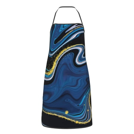 

XMXY Chef Aprons with Pockets for Women Men Minimal Modern Golden Foil Waterproof Cooking Kitchen Aprons 28.3 x 20.4 Inches