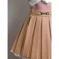 thumbnail image 4 of Dewadbow Women Lace Patchwork Mini Pleated High Waist Goth Skirts, 4 of 6