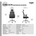 thumbnail image 4 of Silla Oficina Ergonómica Reclinable con Cabecero Negro Cuba Alta, 4 of 4