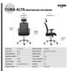 thumbnail image 4 of Silla Oficina Ergonómica Reclinable con Cabecero Negro Cuba Alta, 4 of 4