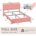thumbnail image 2 of Virans Full Size Velvet Upholstered Bed Frame with Headboard & 2 Storage Drawers,Princess Platform Bed Frame with Charging Station & LED,No Box Spring Needed,Pink, 2 of 9