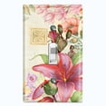 thumbnail image 1 of Metal Light Switch Plate Cover Elegant Floral Hummingbird Frame Tile Pink FLW109, 1 of 13