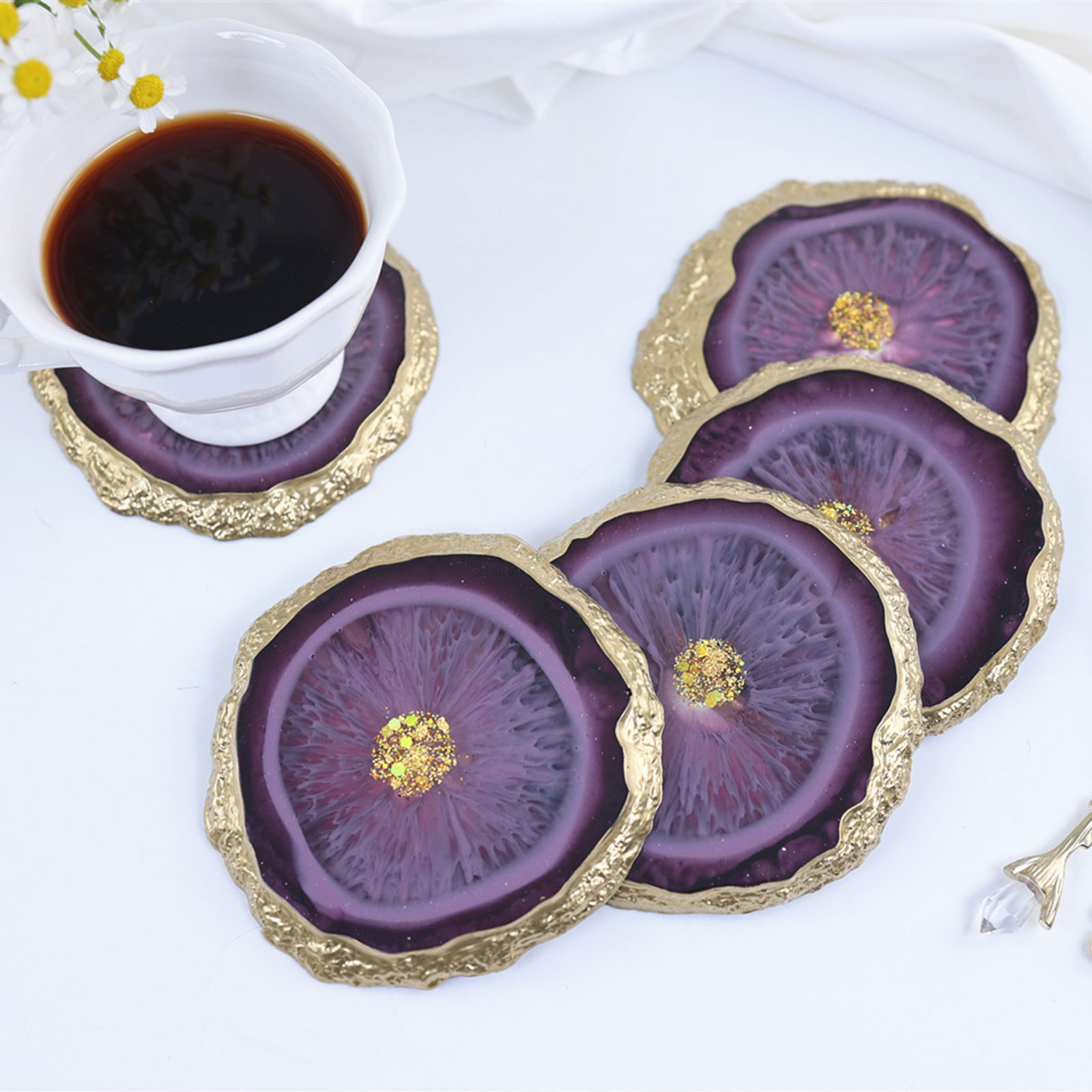 5 Pcs Silicone Irregular-shaped Jewelry Epoxy Resin Mold Tray Casting for Jewelry Storage