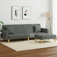 thumbnail image 1 of vidaXL 2-Seater Sofa Bed with Pillows and Footstool Dark Grey Fabric, 1 of 1
