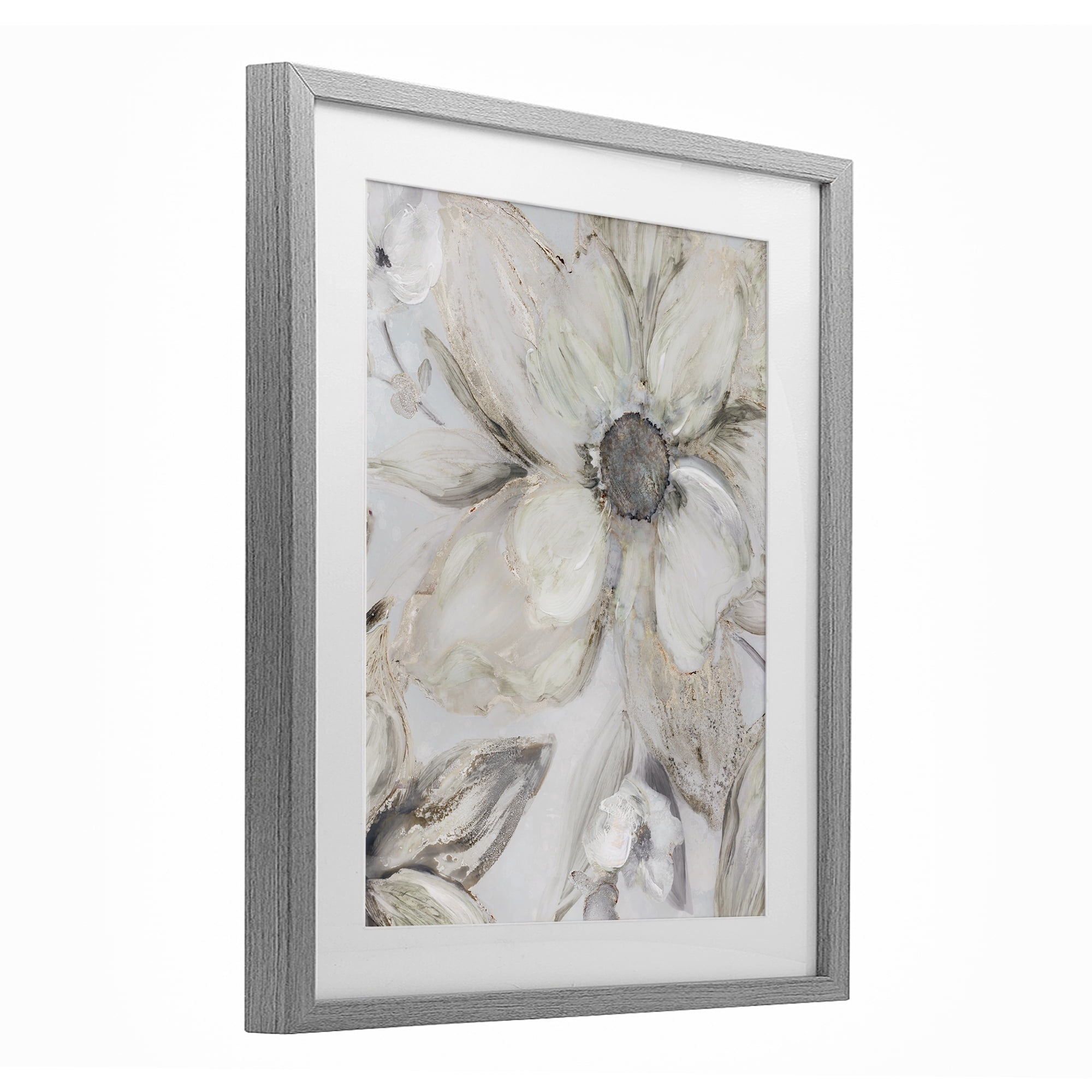 Stupell Industries Sandstone Tone Blooms Gray Framed Print Under Glass, design by Carol Robinson