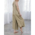 thumbnail image 2 of Women's Sleeveless Wide Leg Jumpsuit with Pockets Casual Loose Fit Summer Lounge Outfit, 2 of 3