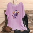thumbnail image 2 of Birdeem Blouses pour Femmes, T-Shirt Décontracté à Broderie Imprimée, Manches Courtes, Coton et Lin, 2 of 12