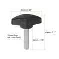 thumbnail image 2 of Uxcell 4 Packs M6 x 30mm Male Thread Tee Wing Knobs Thumb Screw Clamping Knobs Grip Black, 2 of 5