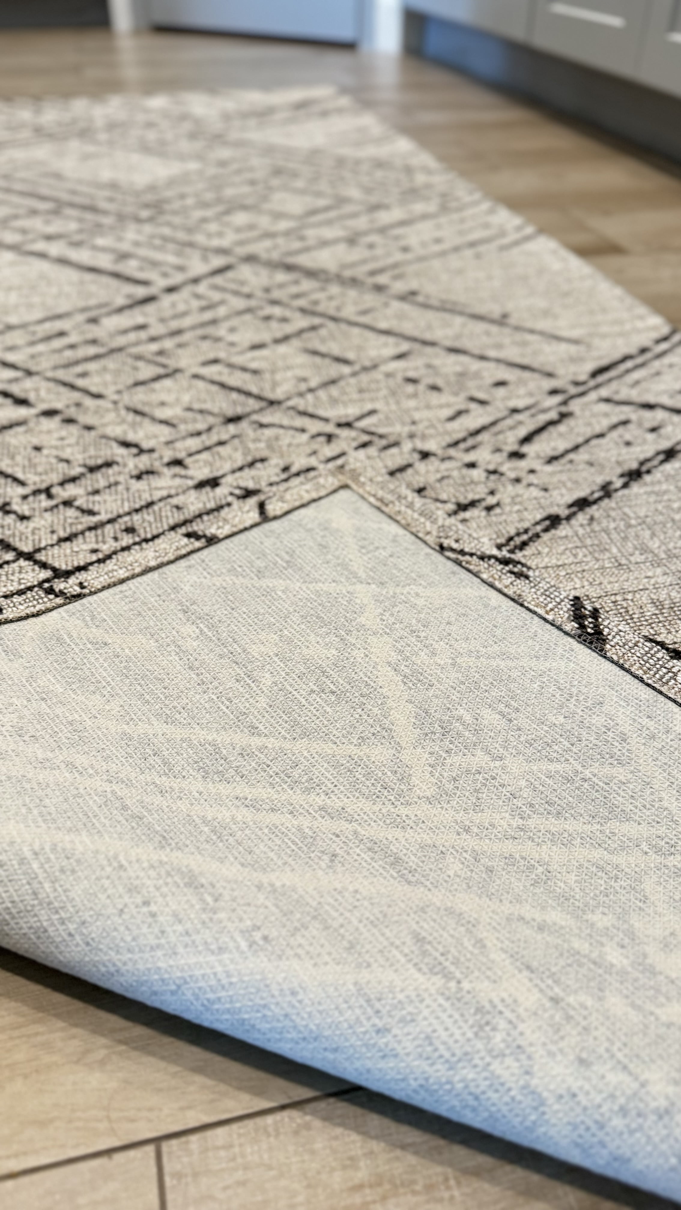 Washable Machine None-Slip Base Area Rug for Living Room, Dining Room, Game Room, Indoor Pet and Child Friendly Casual Design Abstract Gray