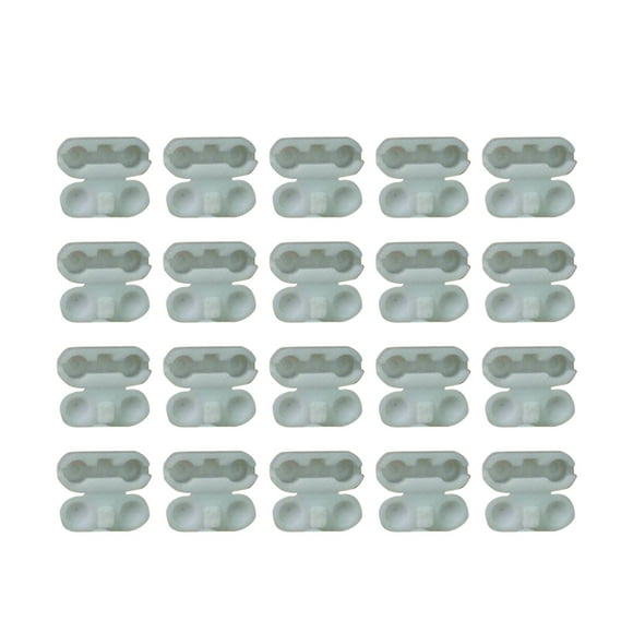 50 piezas de repuesto de clips de cuentas ciegas verticales de plástico conector de cadena de bola de rodillo romano (blanco)